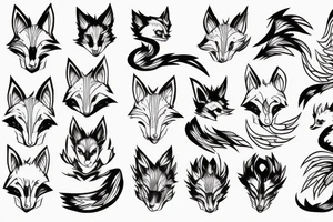 Kitsune with lightning tattoo idea