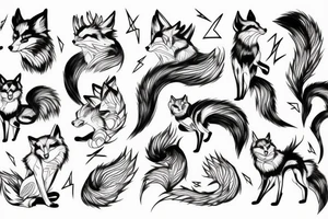 Kitsune with lightning tattoo idea