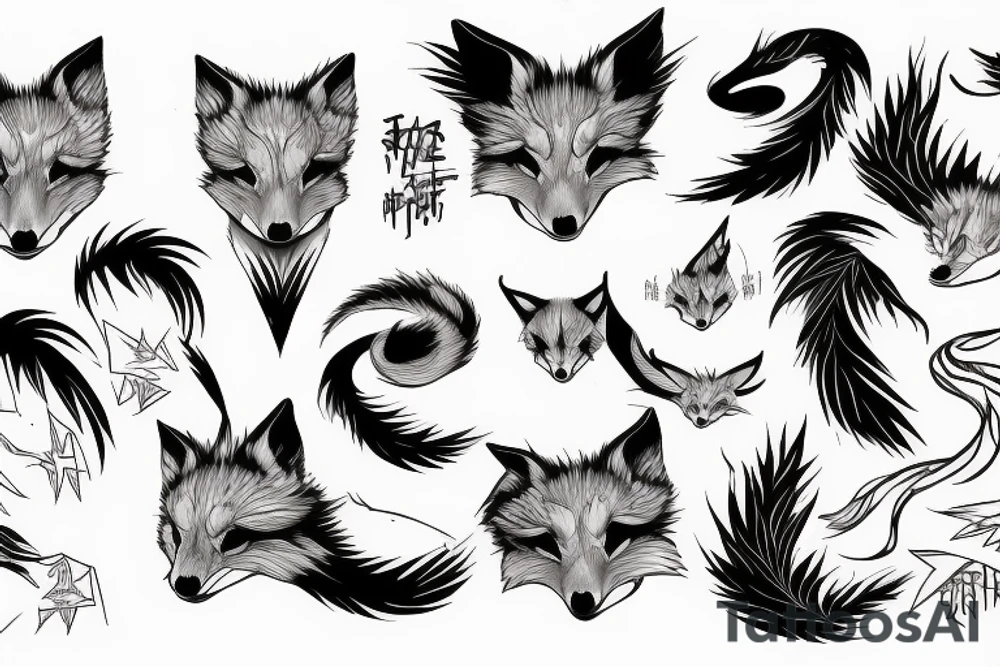 Kitsune on the lightning tattoo idea
