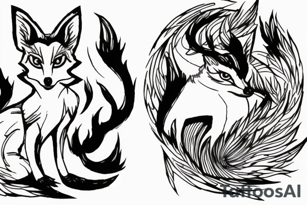 Kitsune on the lightning tattoo idea