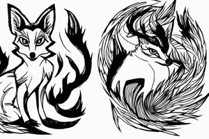 Kitsune on the lightning tattoo idea