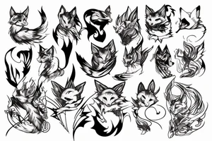 Kitsune and lightning tattoo idea