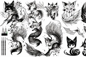 Kitsune and lightning tattoo idea