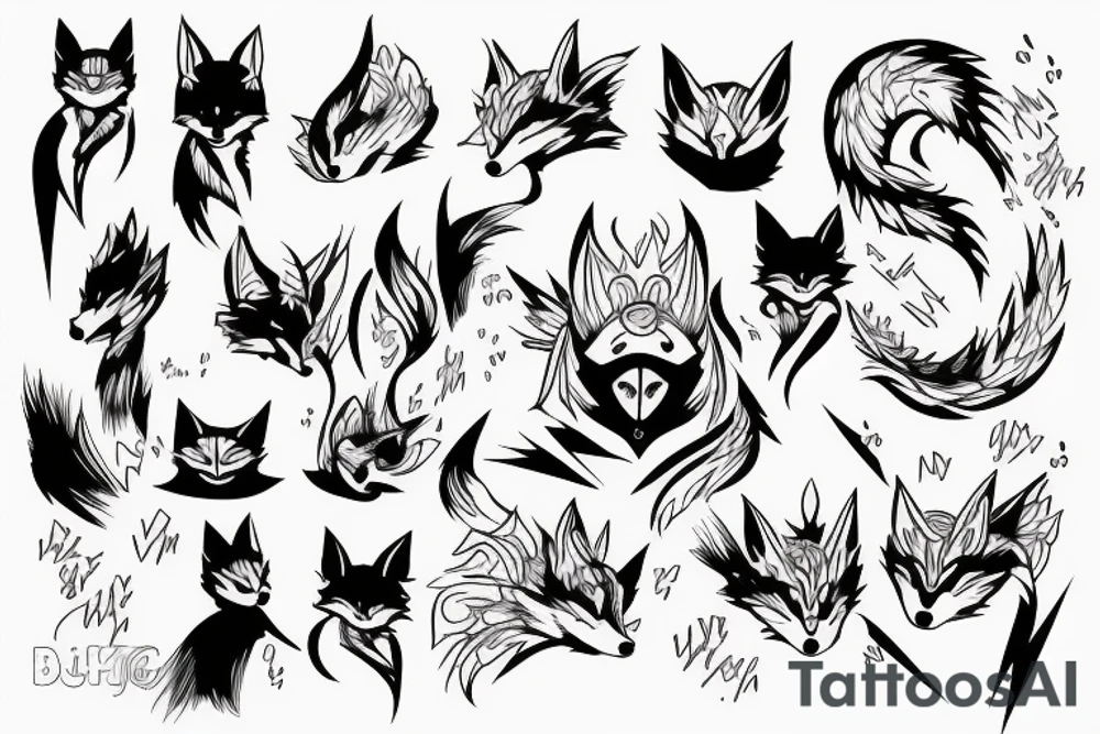 Kitsune lightning tattoo idea