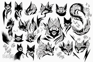 Kitsune lightning tattoo idea