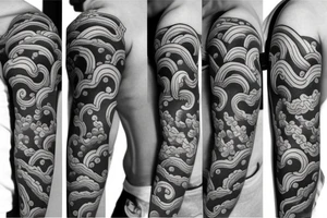 Right arm 3/4 sleeve. Japanese style with waves down towards the bottom with a hammerhead shark tattoo idea
