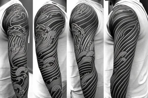 Right arm 3/4 sleeve. Japanese style with waves down towards the bottom with a hammerhead shark tattoo idea