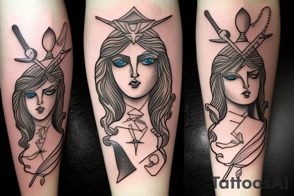 Sagittarius and Themis tattoo idea