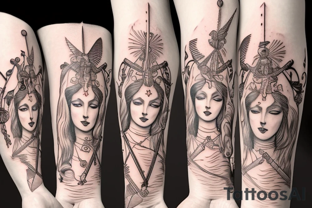Sagittarius and Themis tattoo idea