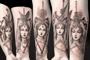 Sagittarius and Themis tattoo idea