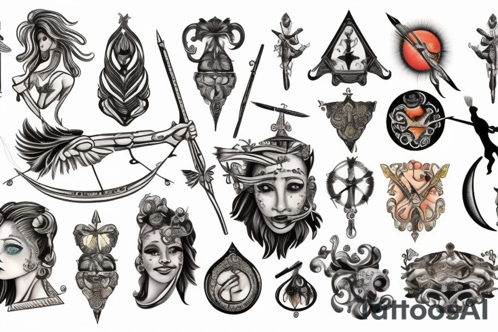 Sagittarius and Themis tattoo idea