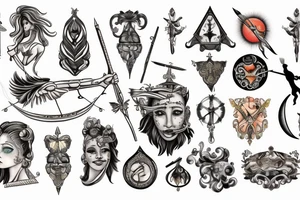 Sagittarius and Themis tattoo idea