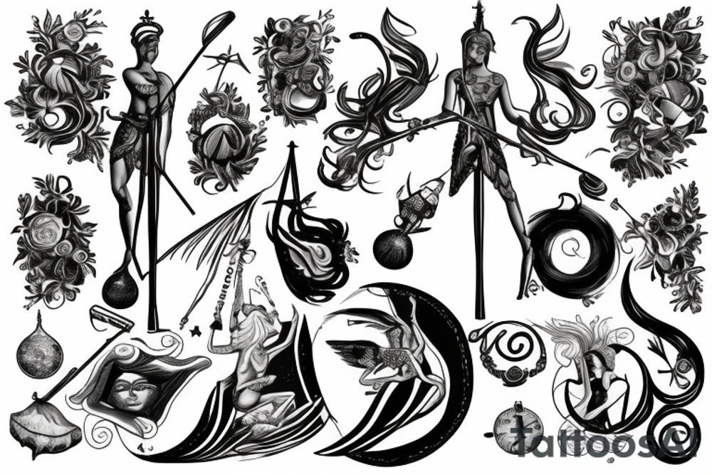 Sagittarius and Themis tattoo idea