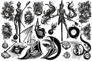 Sagittarius and Themis tattoo idea