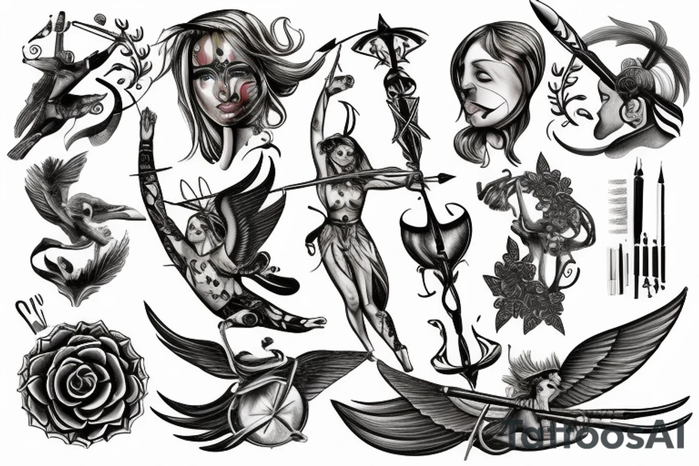 Sagittarius and Themis tattoo idea