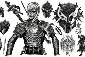 guts tattoo in berserk armour, tattoo idea