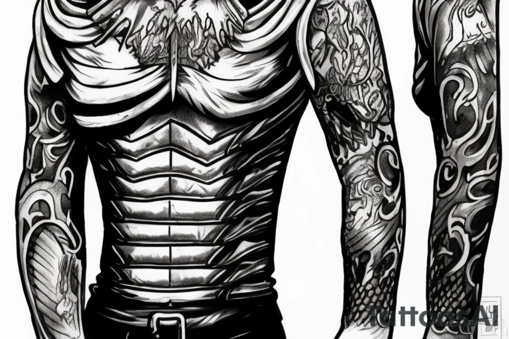 guts tattoo in berserk armour, tattoo idea