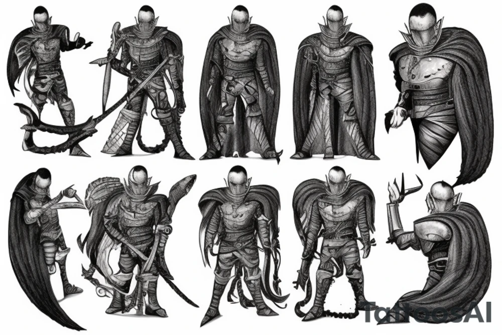 guts tattoo in berserk armour, tattoo idea