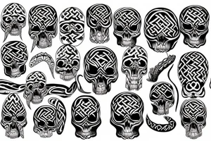 Norse snake and skull tattoo idea