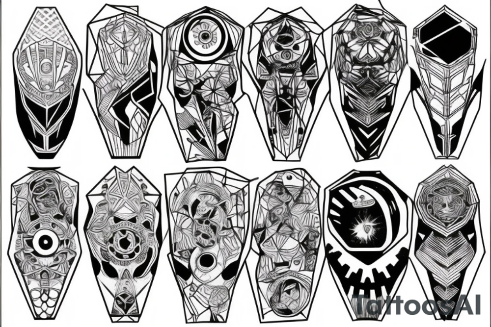 sci-fi blackwork tattoo idea
