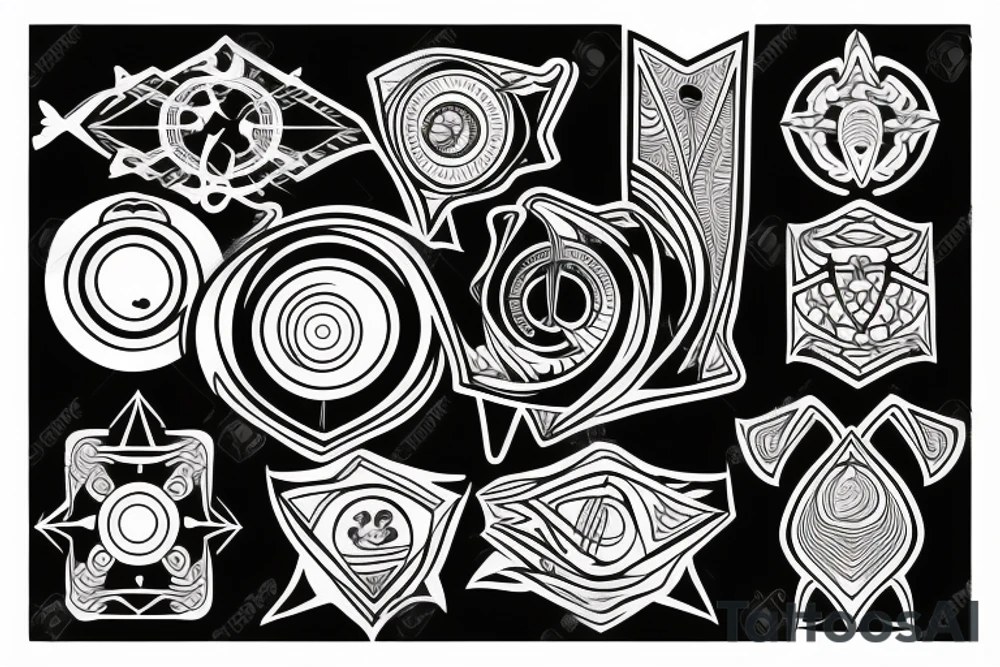 sci-fi blackwork tattoo idea