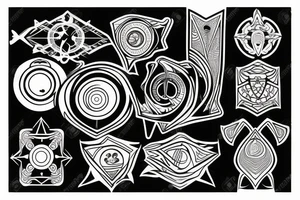 sci-fi blackwork tattoo idea