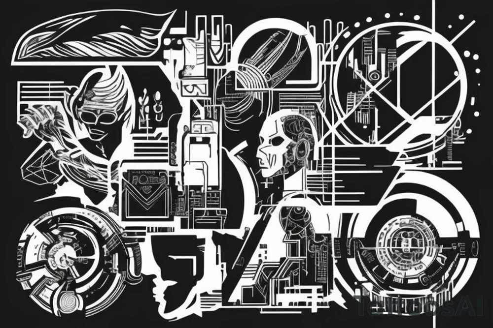 cyberpunk lines tattoo idea