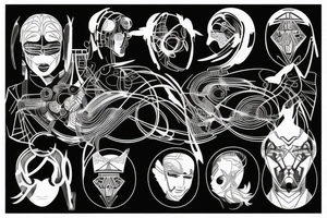 cyberpunk lines tattoo idea