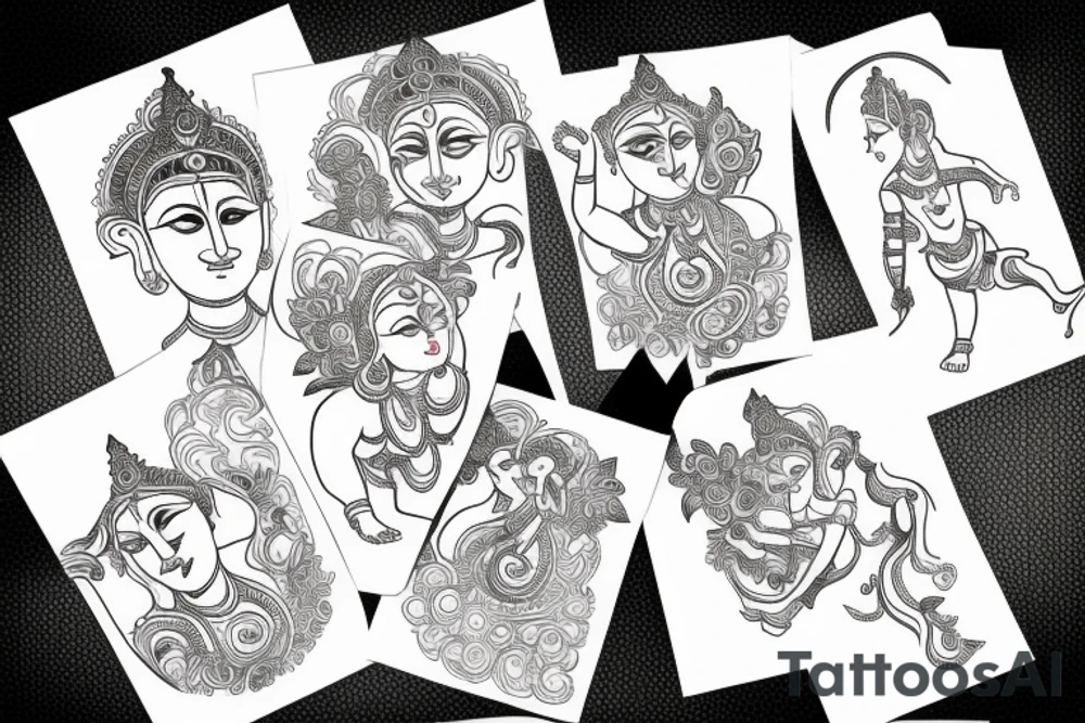 krishna with 09 tattoo idea