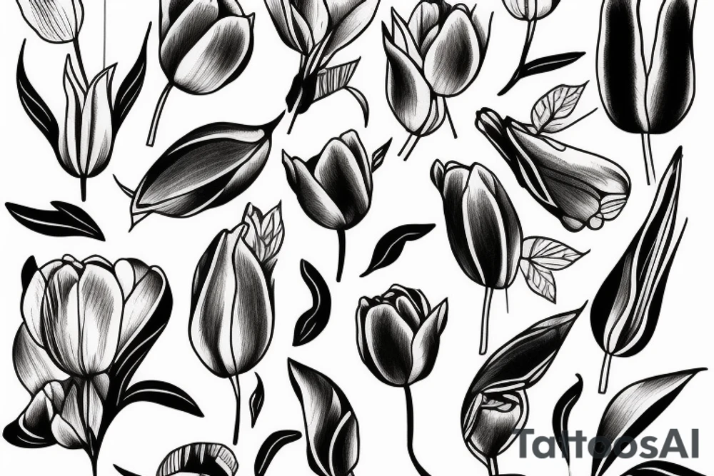 hummin bird with tulip tattoo idea