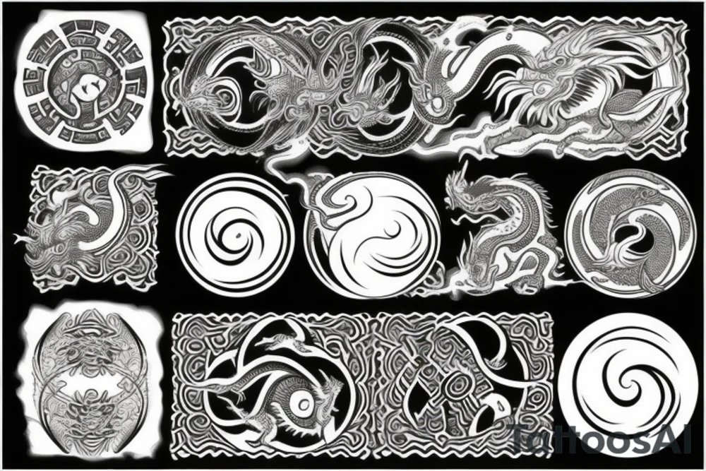 yin yang, dragon tattoo idea