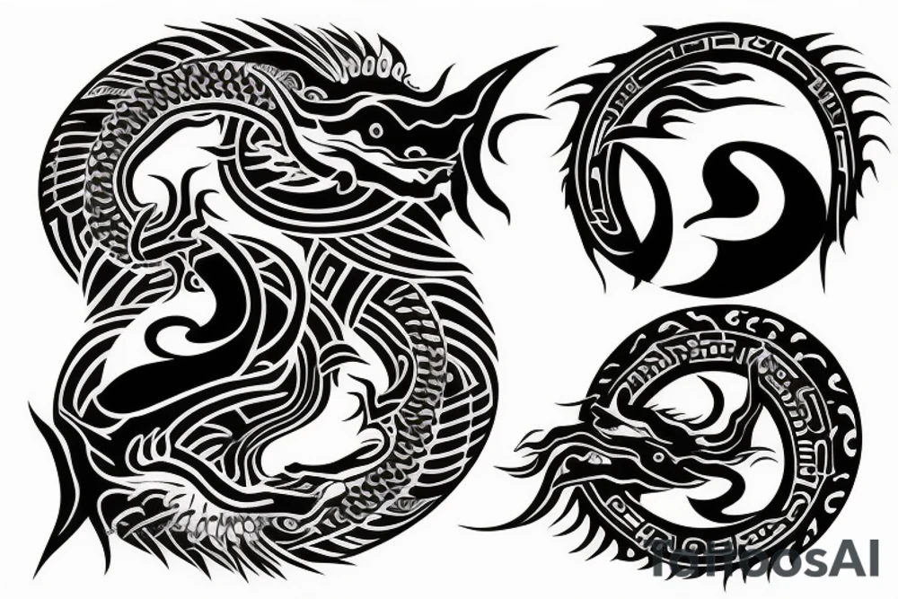 yin yang, dragon tattoo idea