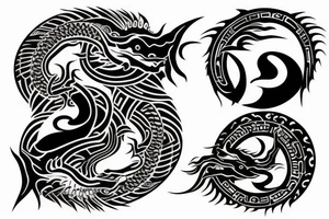yin yang, dragon tattoo idea