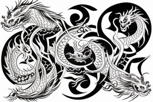 yin yang, dragon tattoo idea