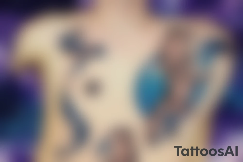 Otter swimming through the Milky Way tattoo idea