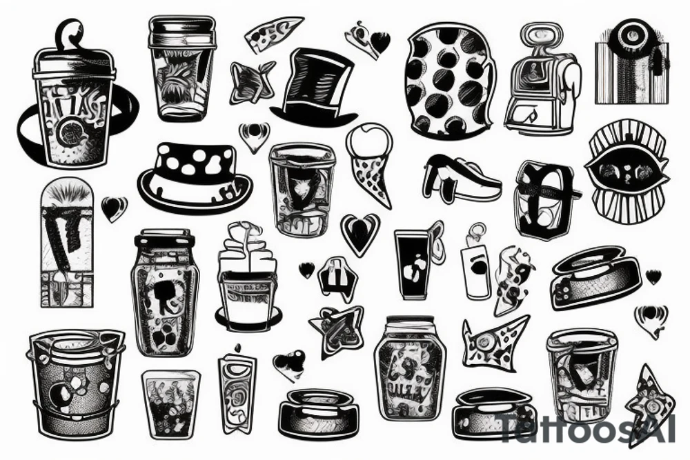 trash polka tattoo idea