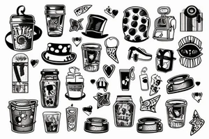 trash polka tattoo idea