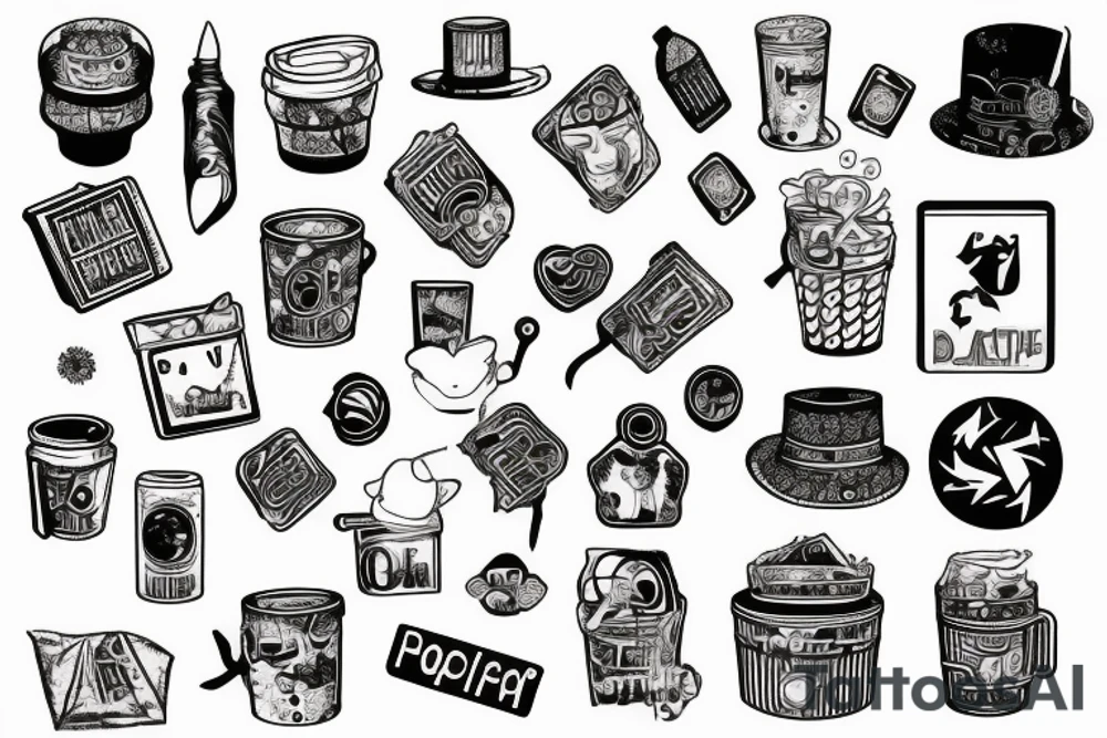 trash polka tattoo idea
