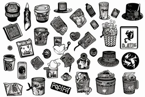 trash polka tattoo idea