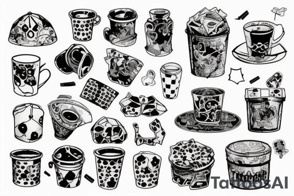 trash polka tattoo idea