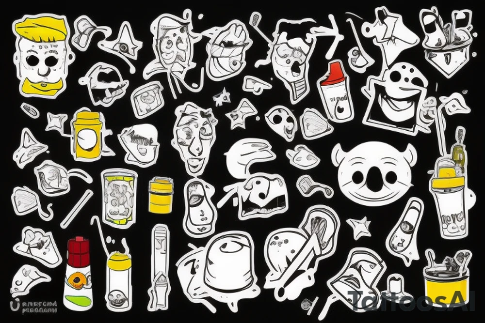 trash polka tattoo idea