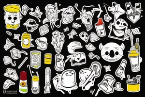 trash polka tattoo idea