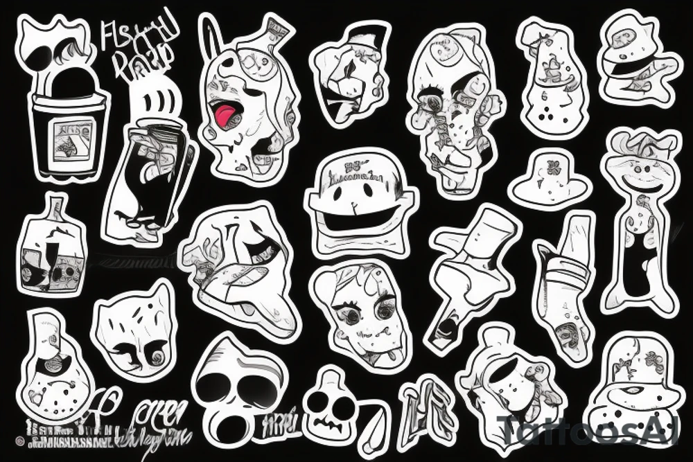 trash polka tattoo idea