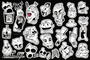 trash polka tattoo idea