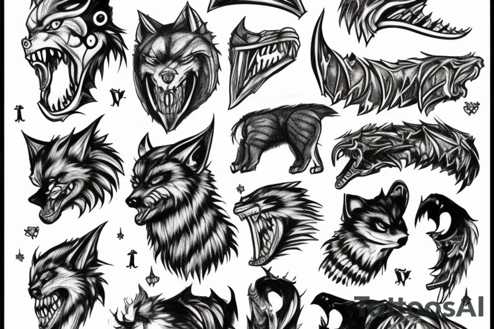 Fenrir biting off tyr's hand tattoo idea