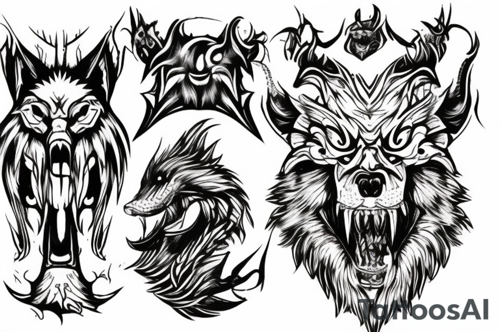 Fenrir biting off tyr's hand tattoo idea