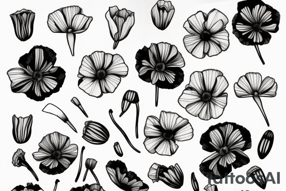 California poppy with swedish crown tattoo idea