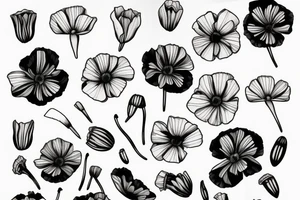 California poppy with swedish crown tattoo idea