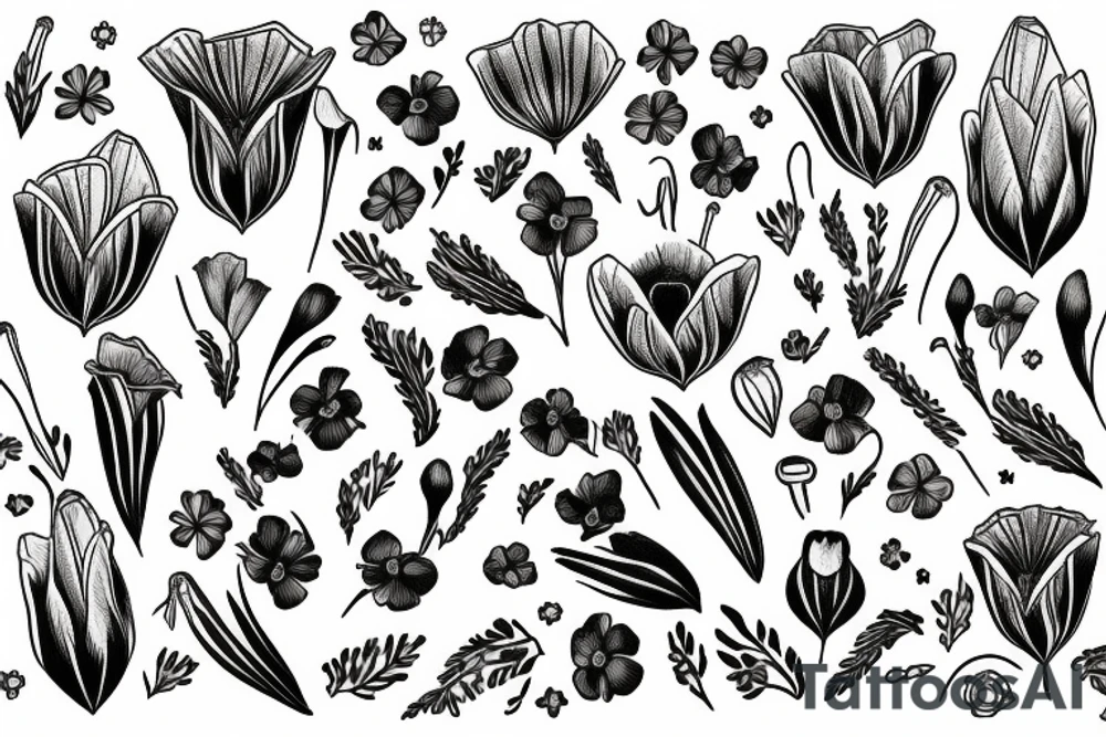 California poppy with swedish crown tattoo idea