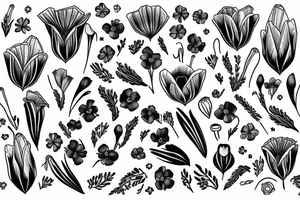 California poppy with swedish crown tattoo idea
